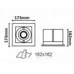 Foco Kardan PRO2 empotrar para 1 Lámpara AR111/QR111 Blanco, Gris ó Negro H182mm